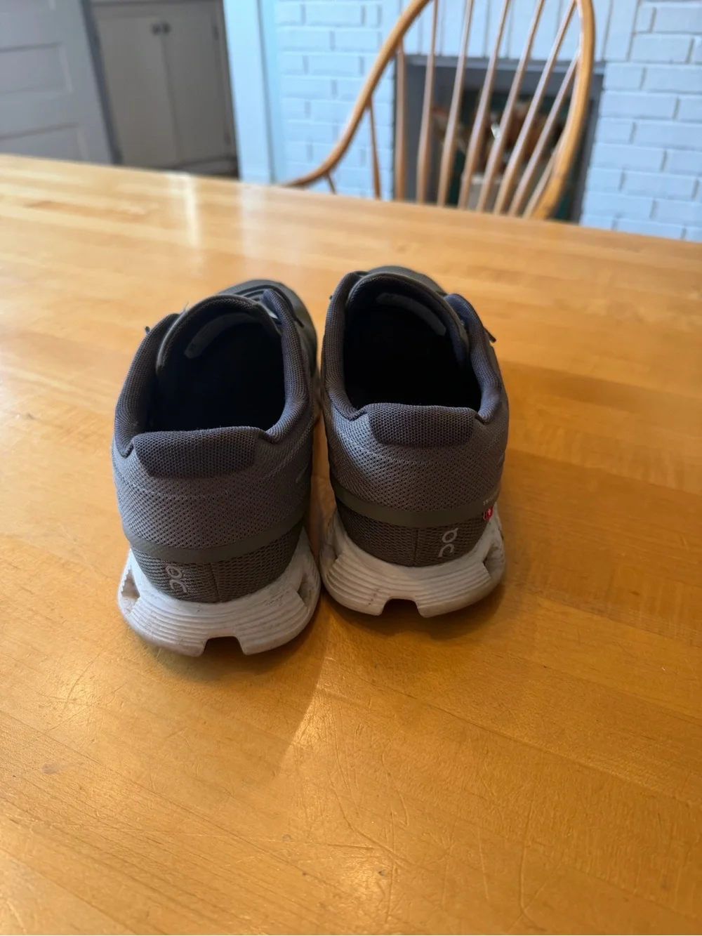 On Running Olive Green Mesh Athletic Sneakers